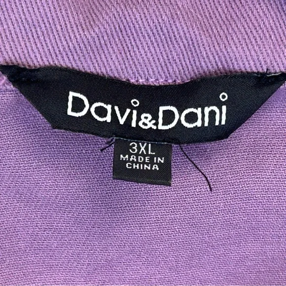 Davi & Dani Purple Rock & Roll Distressed Shacket Womens 3X - Picture 8 of 11